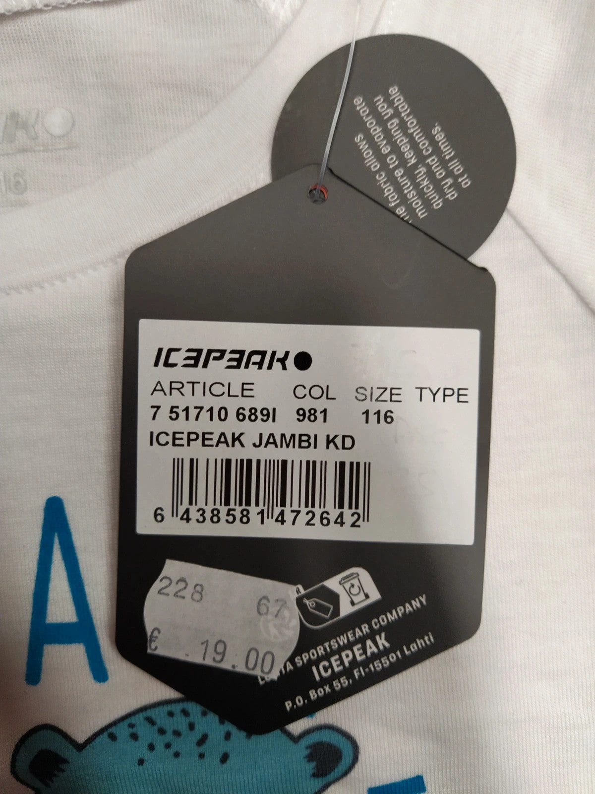 Icepeak t-shirt bambino 5-6 anni 116 cm