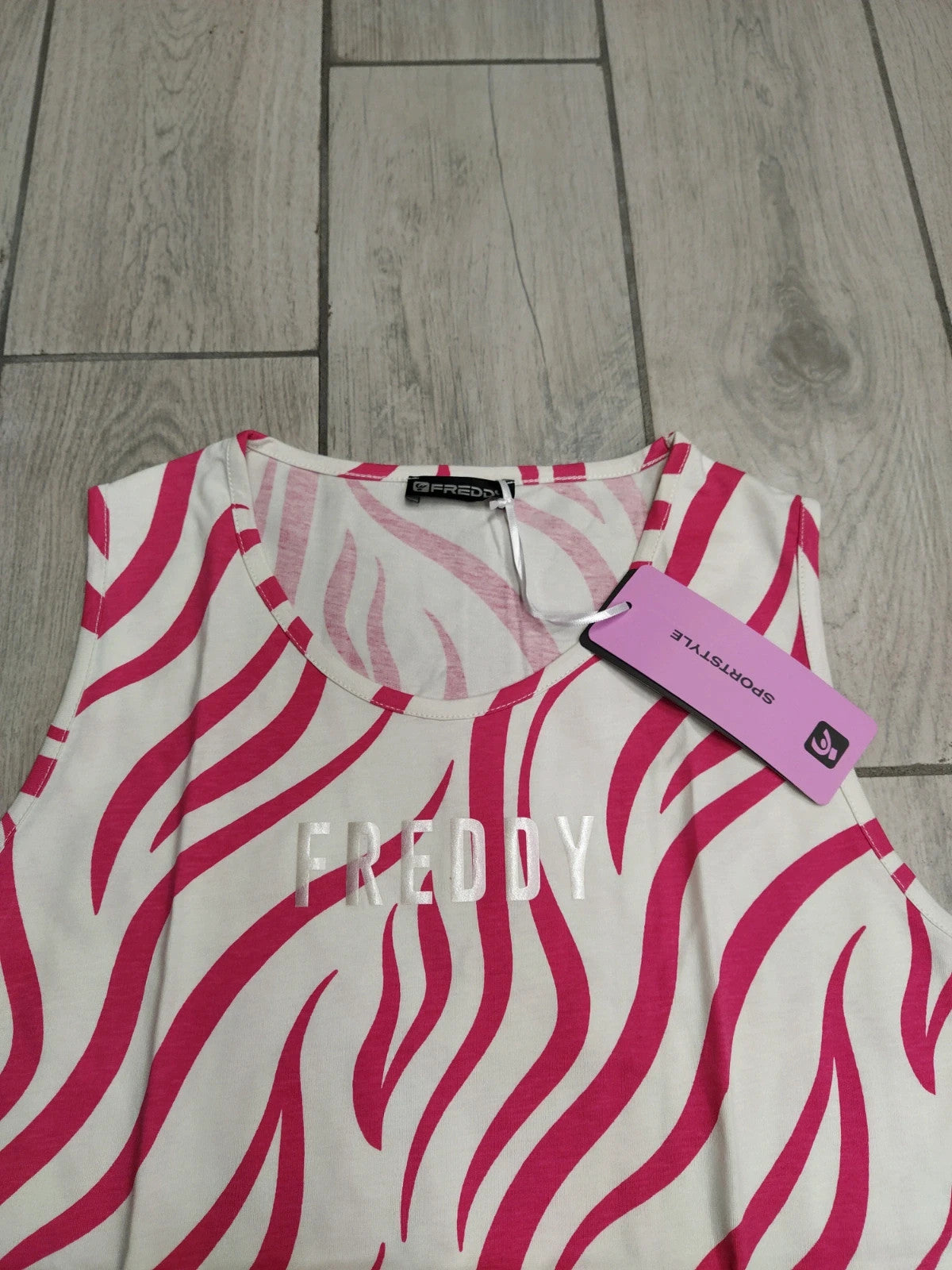 Freddy canotta zebrata rosa donna tg S
