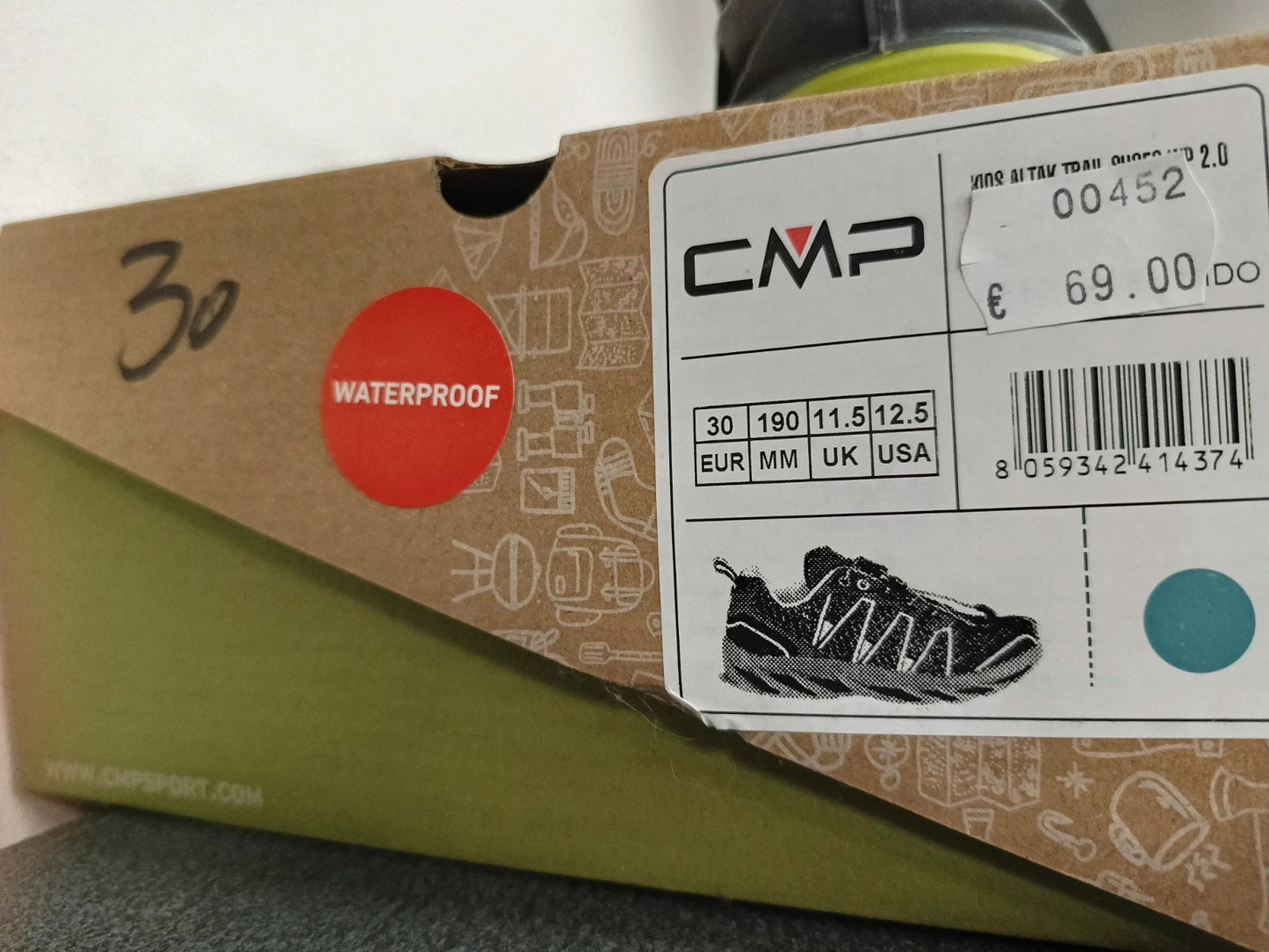 CMP Scarpa Bassa trekking montagna jr impermeabile n 30