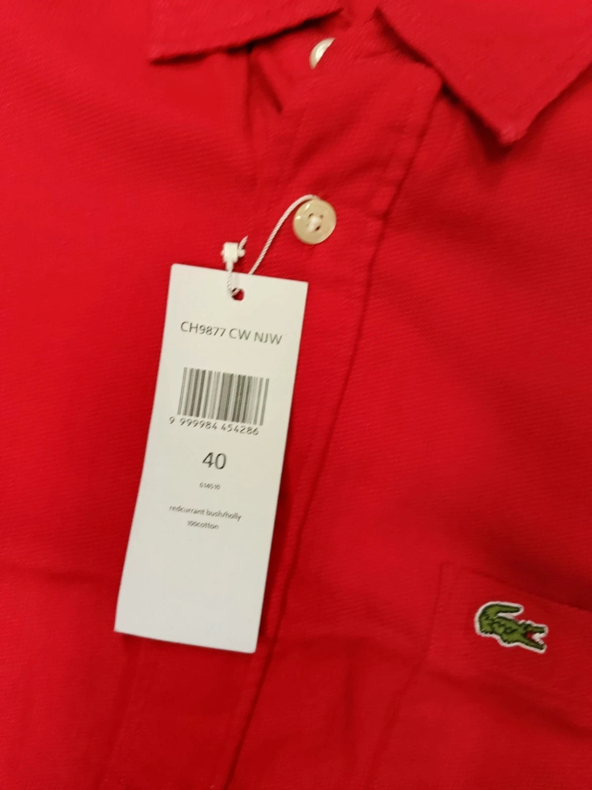 Lacoste camicia uomo cotone maniche lunghe tg 40