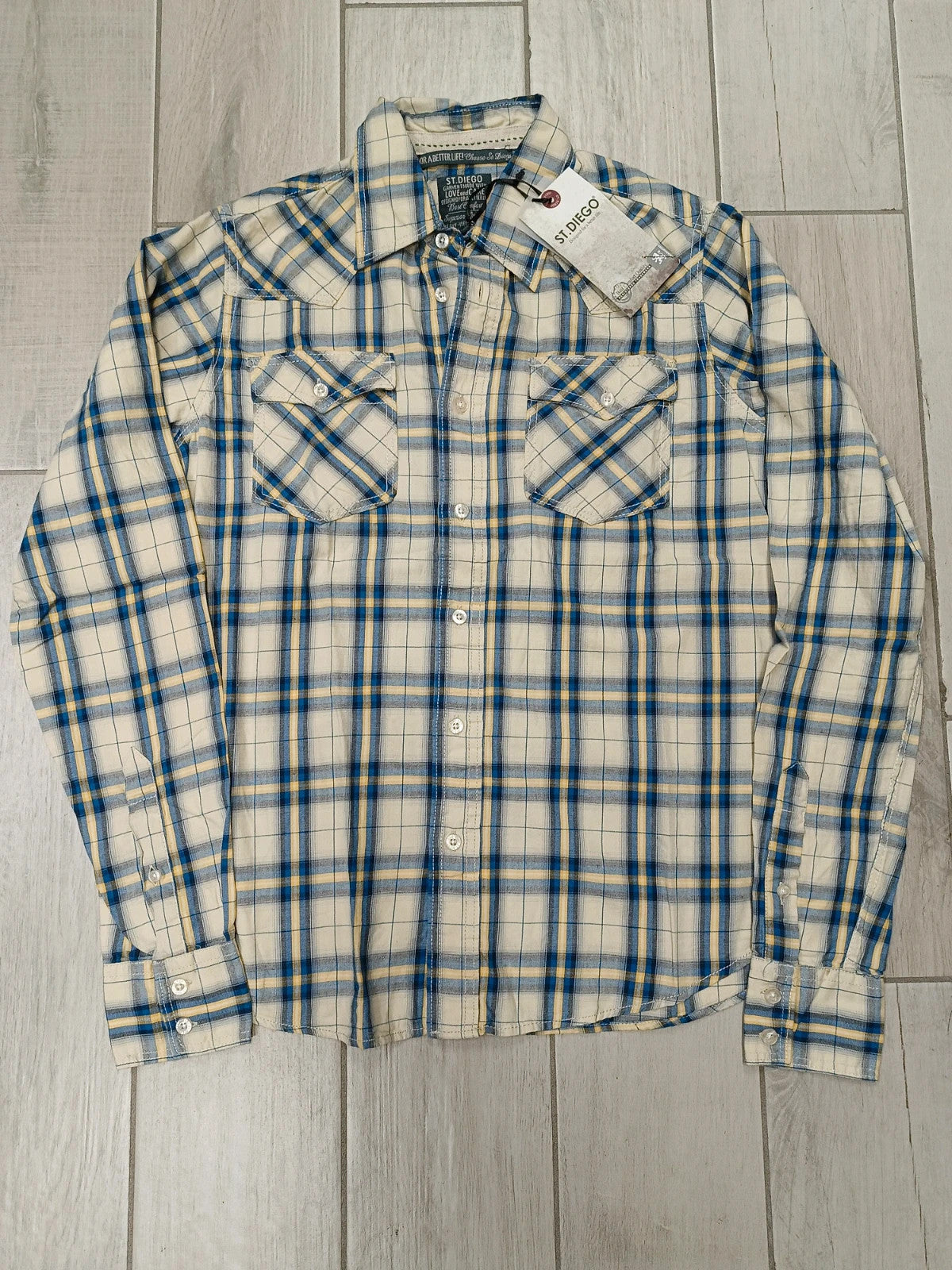 St.Diego camicia uomo manica lunga cotone tg M