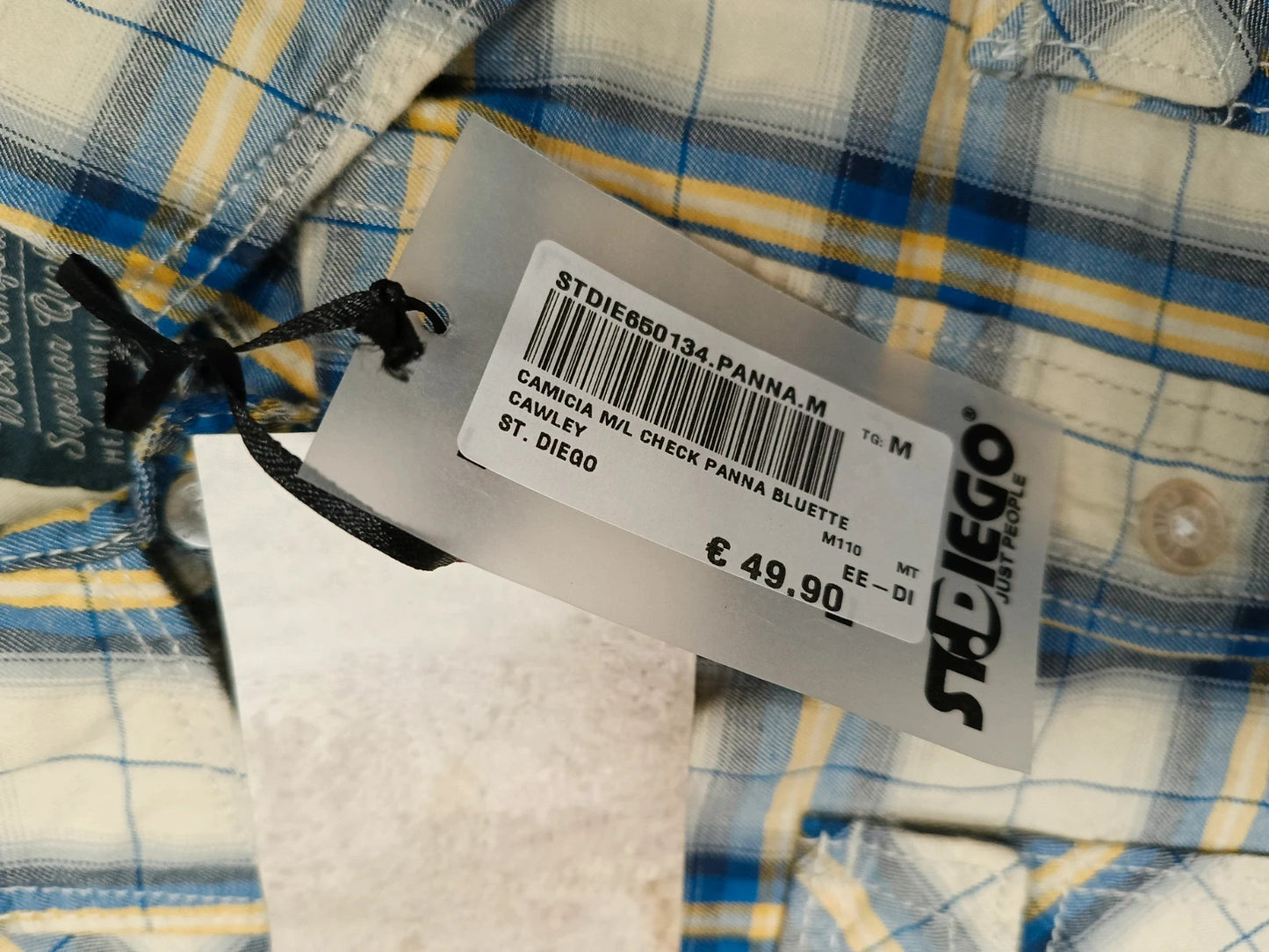 St.Diego camicia uomo manica lunga cotone tg M