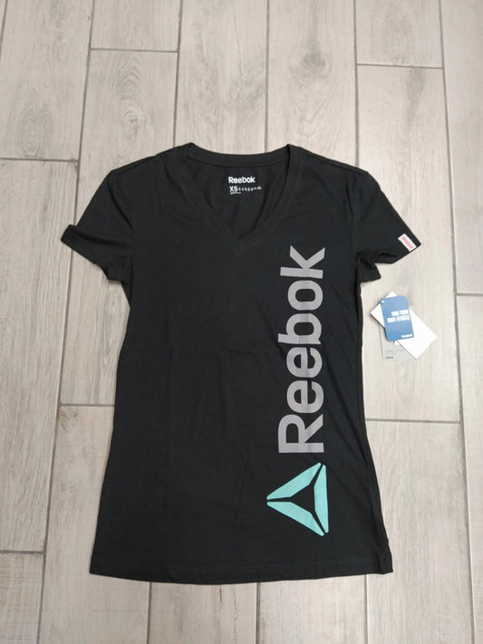 Reebok t-shirt scollo a v donna tg XS