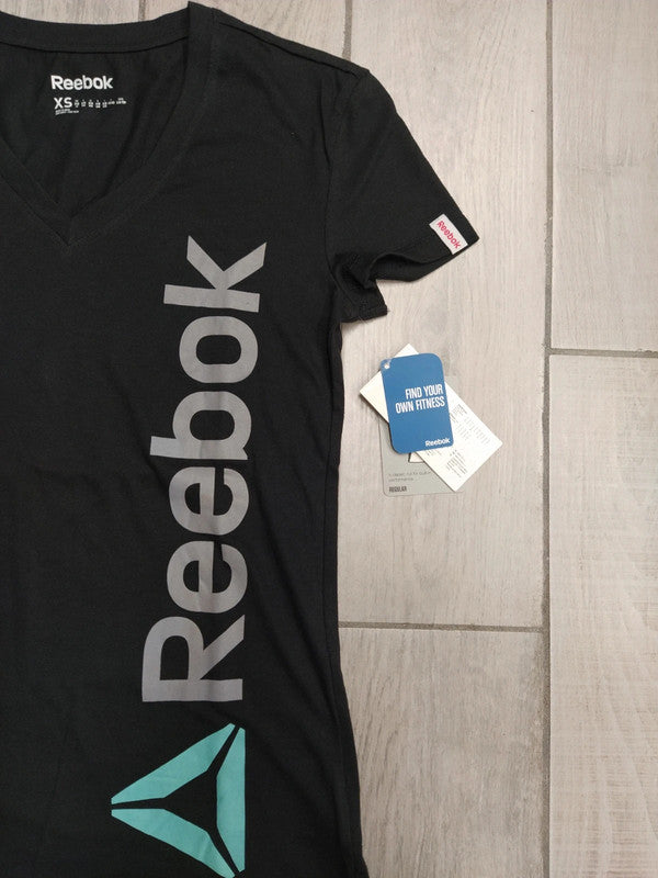 Reebok t-shirt scollo a v donna tg XS