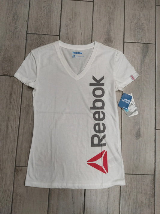Reebok t-shirt scollo a v donna tg XS