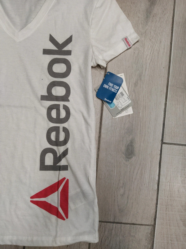 Reebok t-shirt scollo a v donna tg XS