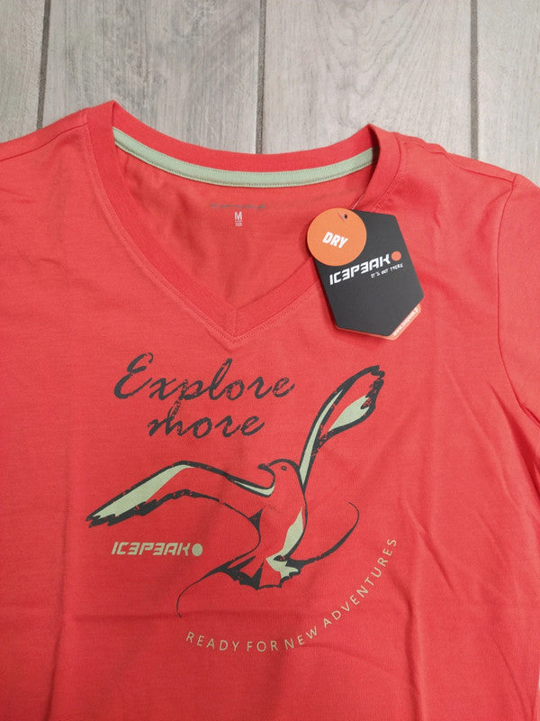 Icepeak t-shirt tecnica cotone scollo a v donna tg M