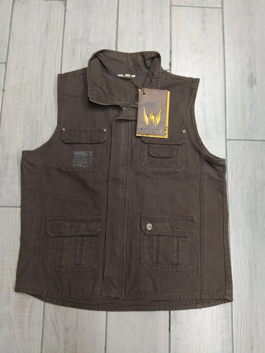 Gillet pesca o caccia tessuto cotone tasconato uomo tg S
