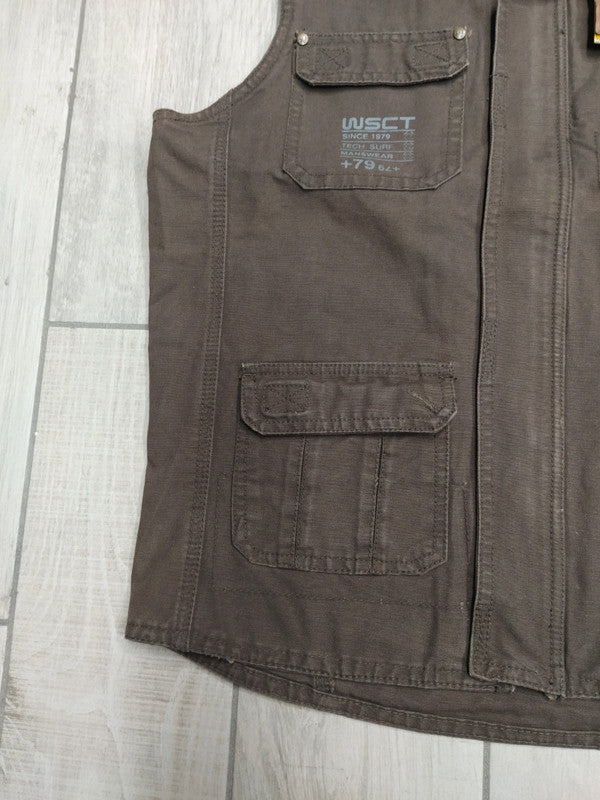 Gillet pesca o caccia tessuto cotone tasconato uomo tg S