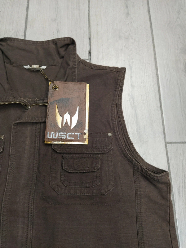 Gillet pesca o caccia tessuto cotone tasconato uomo tg S