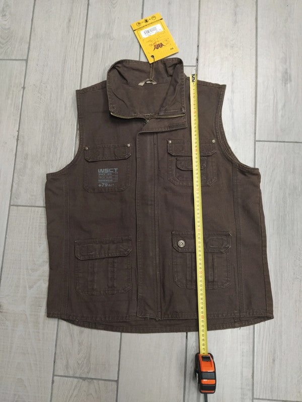 Gillet pesca o caccia tessuto cotone tasconato uomo tg S