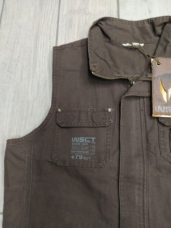 Gillet pesca o caccia tessuto cotone tasconato uomo tg S