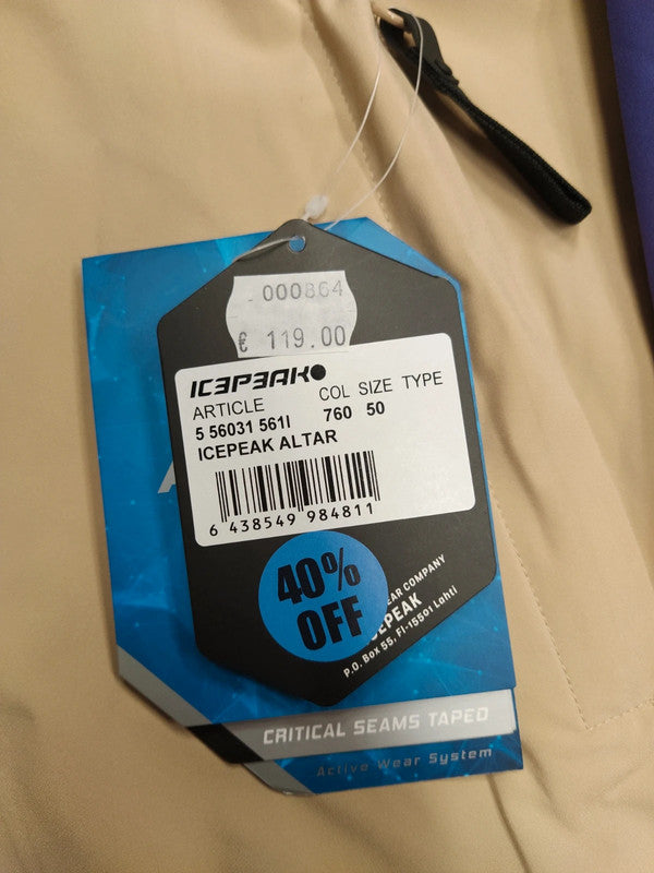 Icepeak Softshell impermeabile trekking montagna uomo tg 50