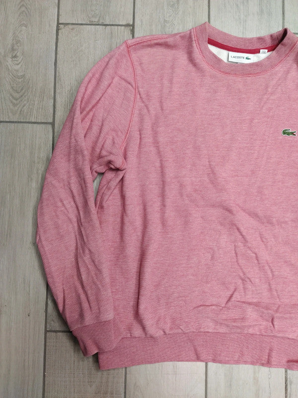 Lacoste felpa vintage garzata felpata cotone uomo tg L
