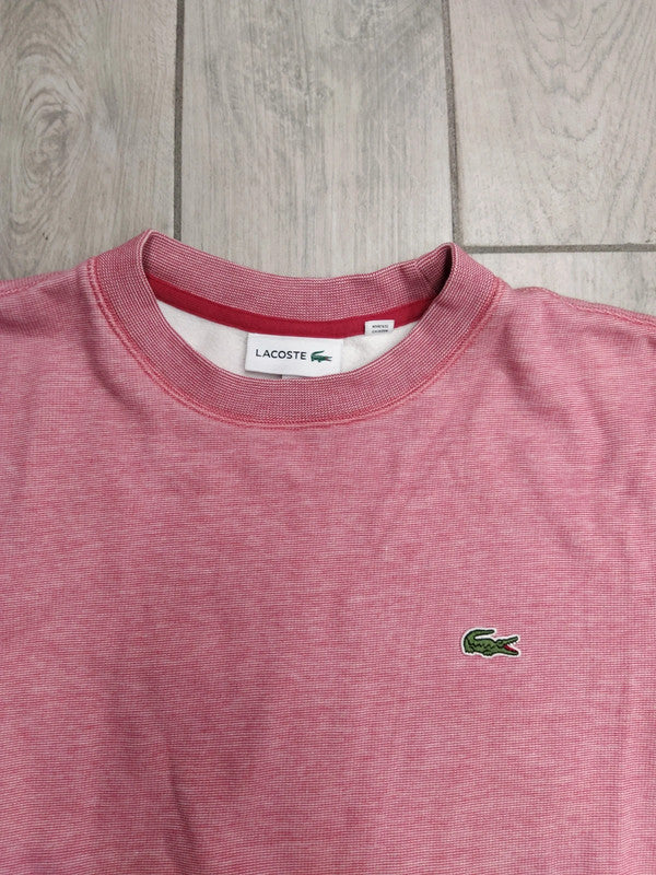 Lacoste felpa vintage garzata felpata cotone uomo tg L