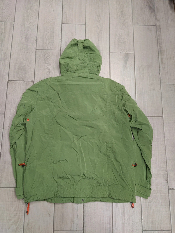 Napapijri giacca mezza stagione retina con cappuccio impermeabile vintage uomo tg XXL
