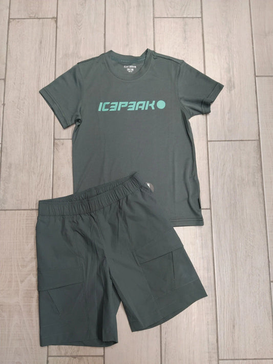 Icepeak set t-shirt e pantaloncino trekking montagna jr junior 140 cm / 10 anni