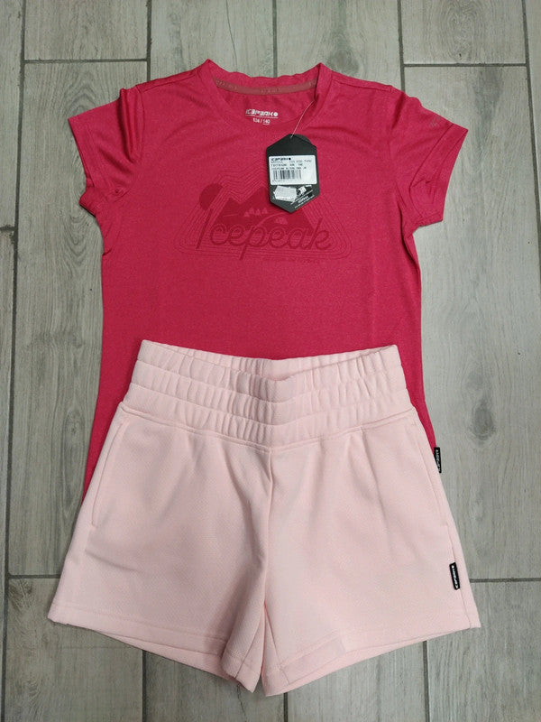 Icepeak completo t-shirt tecnica e pantaloncini bimba tg 9-10 anni / 140 cm
