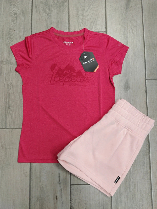 Icepeak completo t-shirt tecnica e pantaloncini bimba tg 9-10 anni / 140 cm