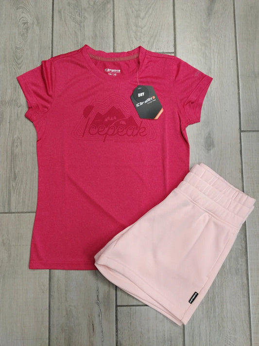 Icepeak completo t-shirt tecnica e pantaloncini bimba tg 9-10 anni / 140 cm