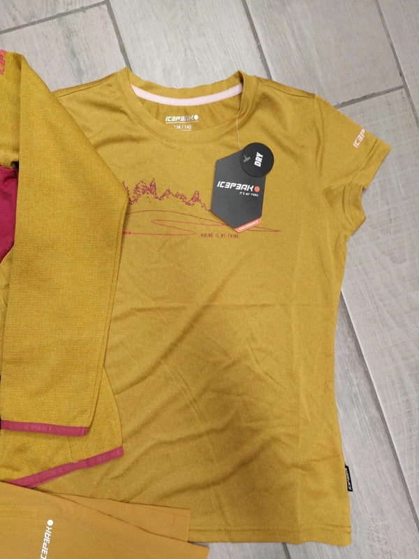Icepeak completo Midlayer t-shirt e pantaloncini montagna bimba tg 9-10 anni 140 cm
