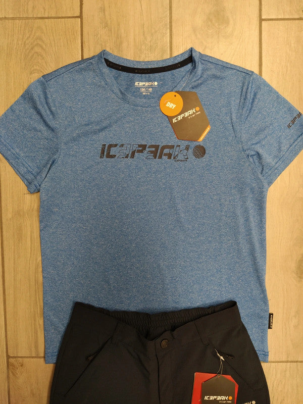 Icepeak Set t-shirt bermuda trekking montagna jr junior bambino 140 cm / 10 anni