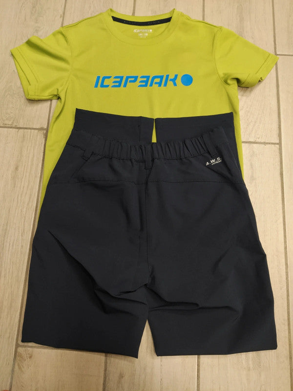 Icepeak set completo t-shirt tecnica e pantaloni tecnici montagna bambino tg 140 cm / 9-10 anni