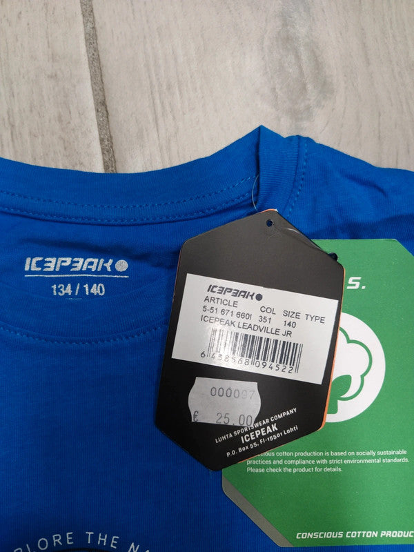 Icepeak set 2 t-shirt cotone montagna bambino tg 140 cm / 9-10 anni