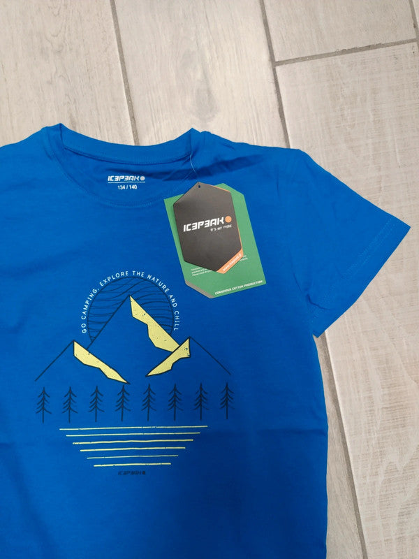 Icepeak set 2 t-shirt cotone montagna bambino tg 140 cm / 9-10 anni