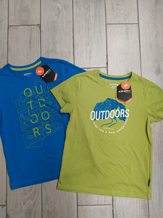 Icepeak set 2 t-shirt sportive montagna bambino tg 140 cm / 9-10 anni