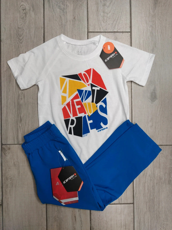 Icepeak set t-shirt e pantaloni tecnici montagna bambino tg 110 cm / 4-5 anni