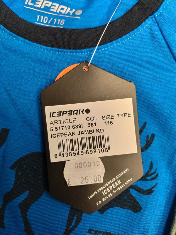 Icepeak set 2 t-shirt montagna bambino tg 110 cm / 4-5 anni