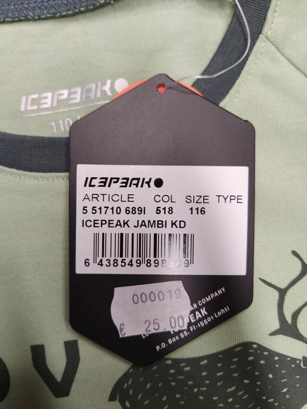 Icepeak set 2 t-shirt montagna bambino tg 110 cm / 4-5 anni