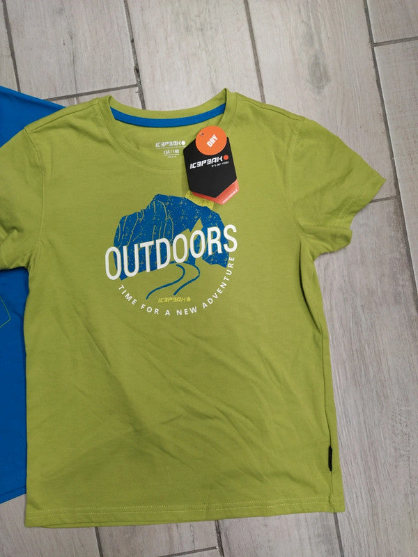 Icepeak set 2 t-shirt sportive montagna bambino tg 140 cm / 9-10 anni