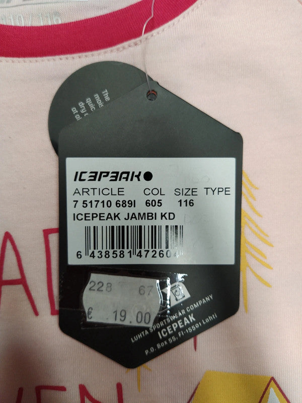 Icepeak set Midlayer micropile e t-shirt montagna bambina tg 116 cm / 5-6 anni