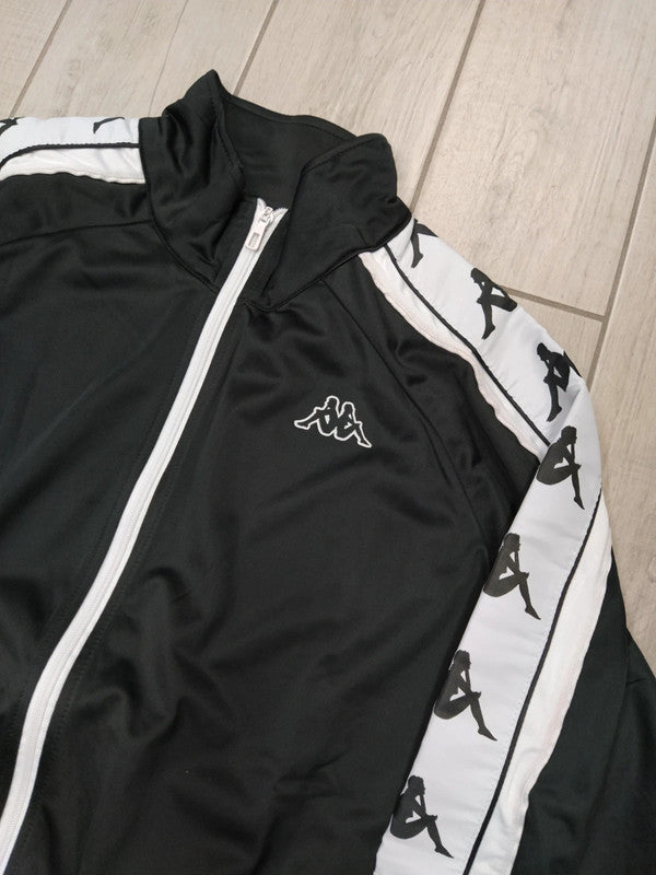 Kappa felpa giacchetta acetato banda larga vintage uomo tg 2XL