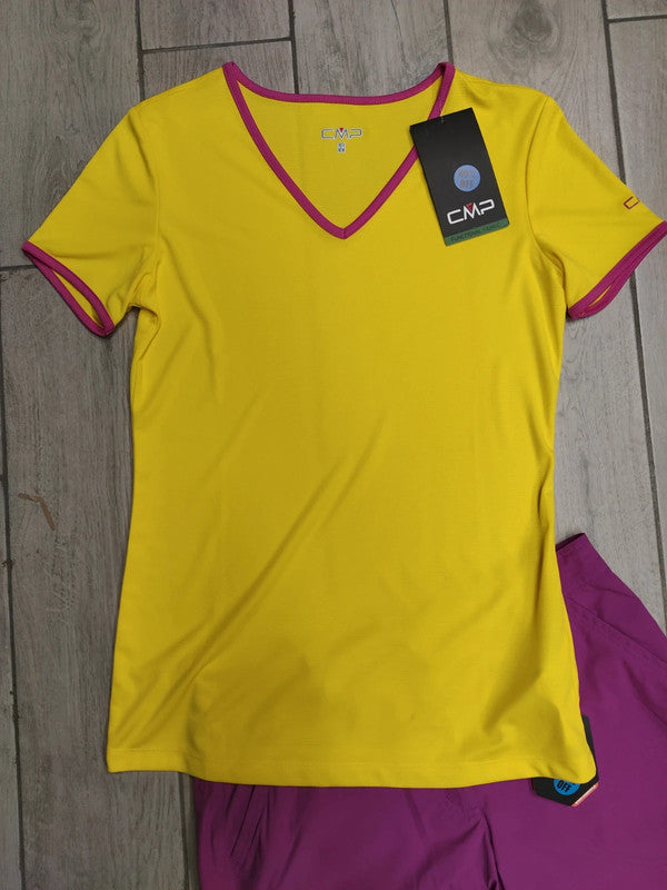 CMP set completo t-shirt tecnica pantaloncino trekking montagna donna tg S