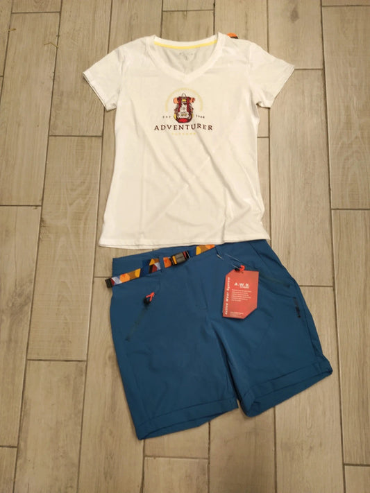 Icepeak set t-shirt e pantaloncini montagna trekking donna tg S