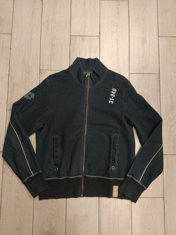 Lotto felpa con zip simil denim tg S