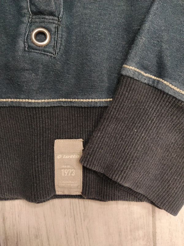 Lotto felpa con zip simil denim tg S