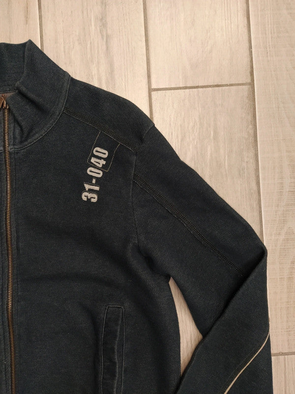 Lotto felpa con zip simil denim tg S