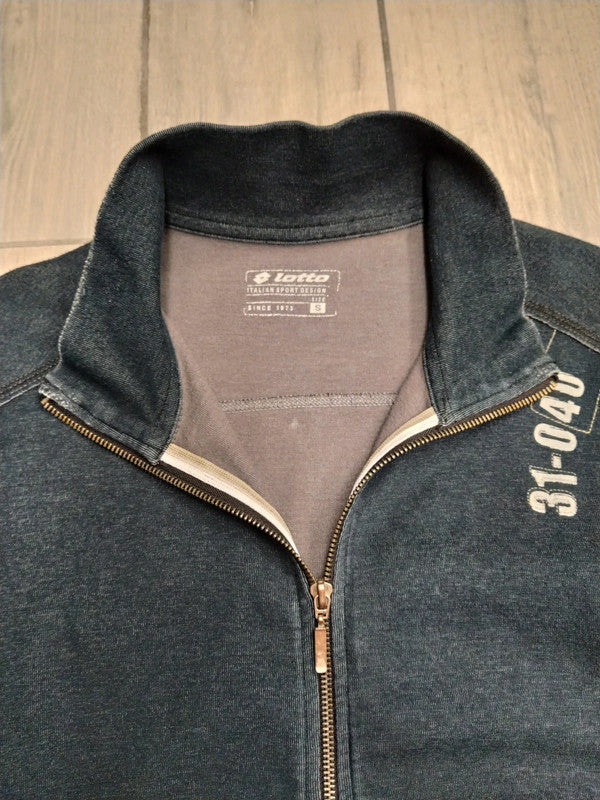 Lotto felpa con zip simil denim tg S