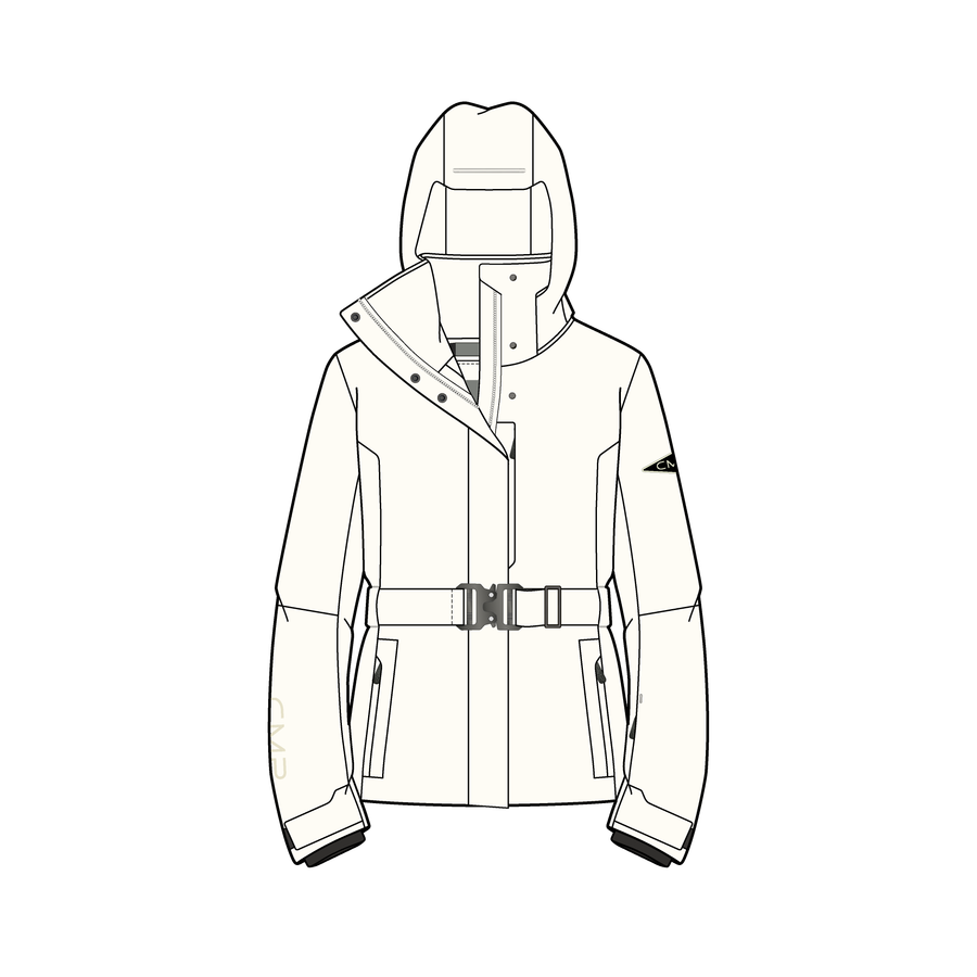 CMP - Giacca Donna con Cappuccio Zip - B.CO GESSO